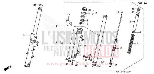 FRONT FORK CBR1100XX5 de 2005